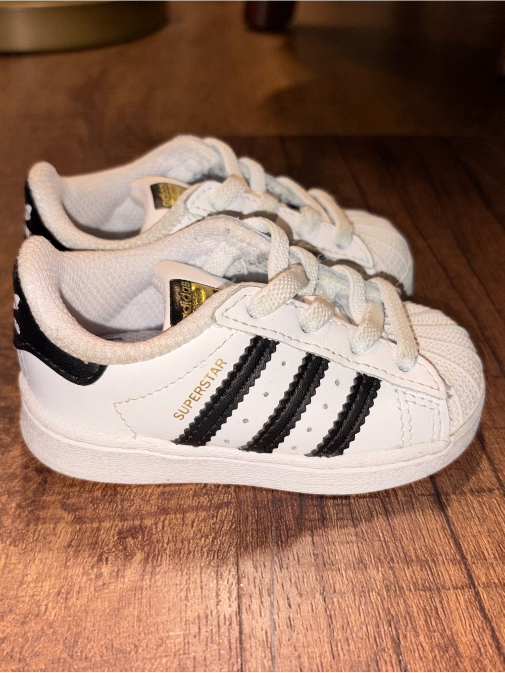 adidas Kids Superstar White with Black Stripes Sneaker